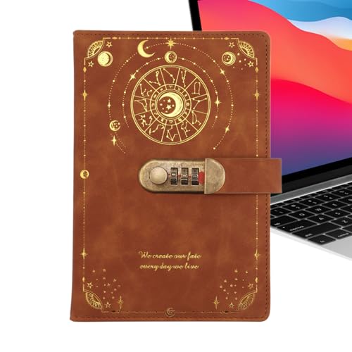 Carnet de notes sécurisé A5, planificateur d'objectifs verrouillable avec design d'intimité, carnet personnel avec fonction d'écriture, journal quotidien motivant, , adultes, adolescents