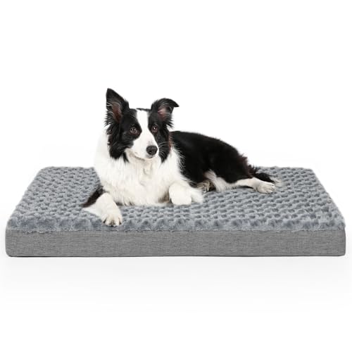 Mascotas, Pet Products Arien Cama Ortopédica para Perros, Cama para Perro Grandes, Almohadillas para Jaulas de Perros con Funda extraíble y Suave Piel sintética, Cama Lavable para...