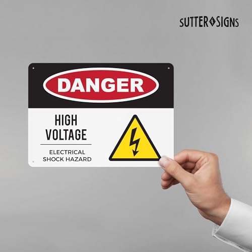 Panneau Danger High Voltage en aluminium antirouille pré-percé - 3