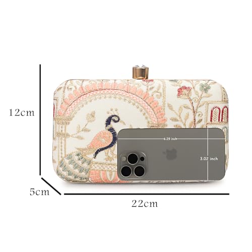 Image of LONGING TO BUY Hand Crafted Designer Box Clutch - Zari Embroidery For Women