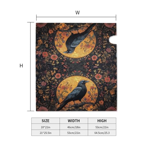 Image of Vintage Crow Magnetic Mailbox Cover Gothic Black Raven Boho Flowers Waterproof Mailbox Wrap Post Cover Large Size 25.5x21 Inch for Garden Yard Outdoor Outside Holiday Decor