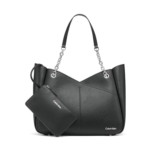 Calvin Klein Zoe Chain Tote, Black/Silver, One Size - image 1