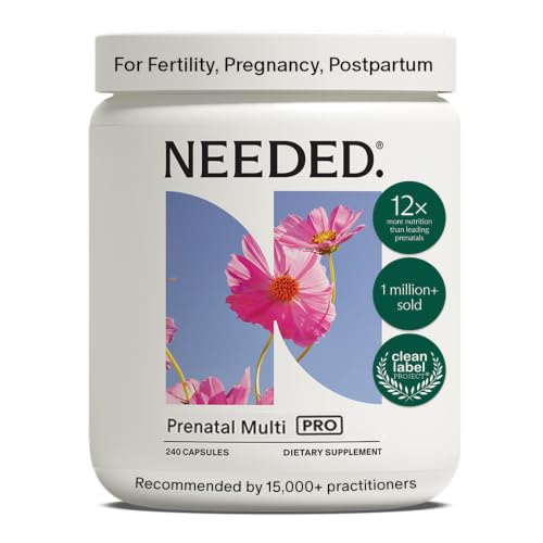 Needed. Prenatal Multi Pro | Multivitamin with Choline Capsules for Prenatal Pregnancy Breastfeeding Postpartum | Expertly-Formulated & Third-Party Tested | 30-Day Supply