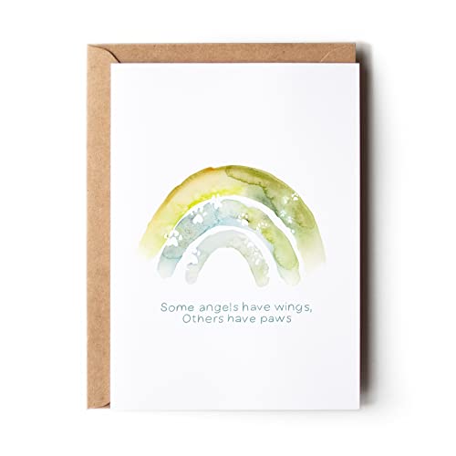 Dog Sympathy Card, Pet Loss Card, Cat Sympathy Card with Rainbow Bridge (Handmade, Premium Quality)