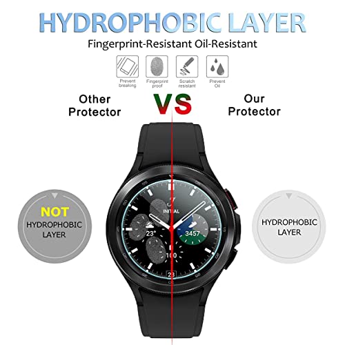 Diruite 4-Pack for Samsung Galaxy Watch 4 Classic 46mm Screen Protector Tempered Glass for Samsung Galaxy Watch 4 Classic Smart Watch [2.5D 9H Hardness][Anti-Scratch][Optimized Version]
