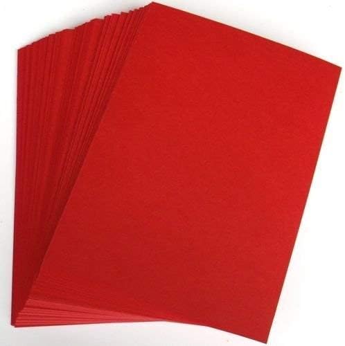 Stella Crafts A4 Xmas Red Card Stock x 10 Sheets, 240gsm (297mm x 210mm)