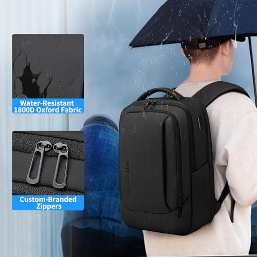Image of FENRUIEN Expandable Laptop Backpack for Men, 15.6 Inch USB Charging Work Backpack for Business /Commute /Travel