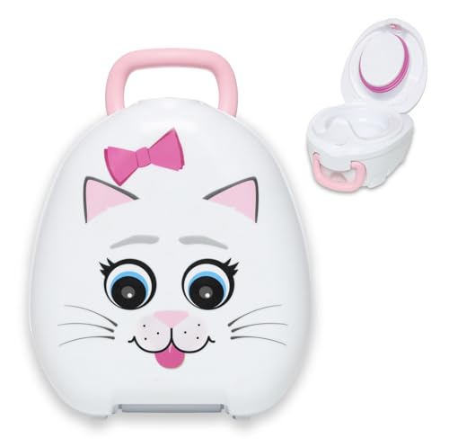 My Carry Potty - Cat Travel Potty, Award-Winning Portable Toddler Toilet Seat for Kids to Take...