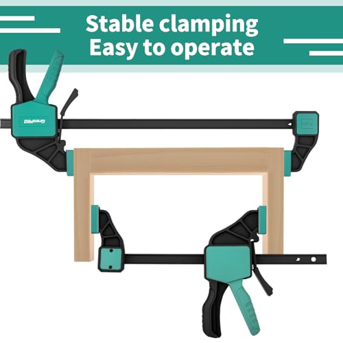 GRENPRO 8-Pack Bar Clamps for Woodworking, 12" and 6" Bar Clamps, Working Clamp Sets, Quick-Change F Clamps, 150 LBS Load Limit - Image 5