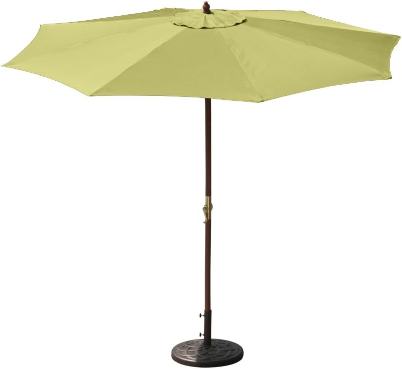 Budge Industries PATUW2301L Juniper Wood Patio Umbrella with Crank Lift, 9-Feet, Lime Green