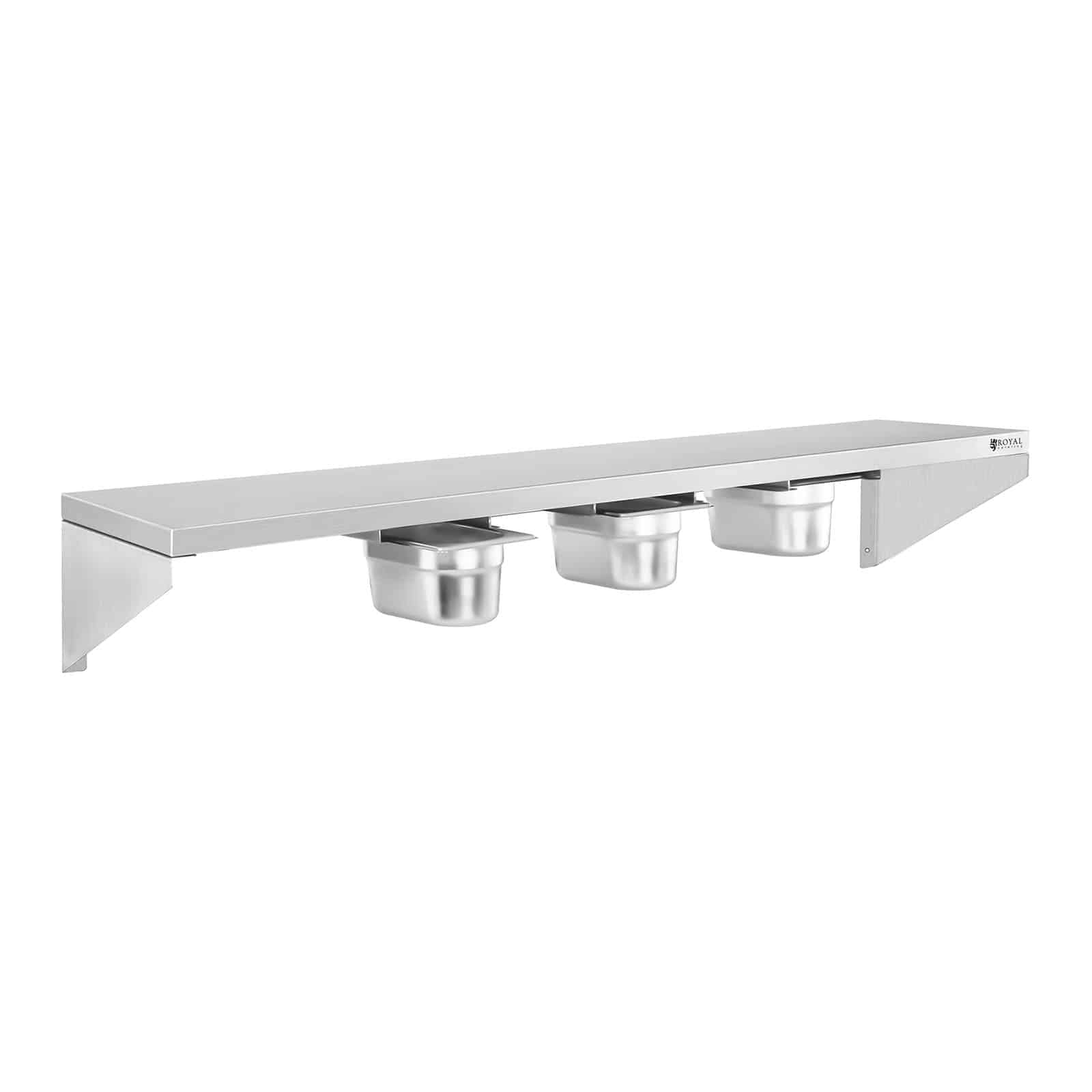 Royal Catering RCWR-5 GN1/9 pó?ka na przyprawy, stal nierdzewna, 90 cm, grubo?? 3,5 cm, grubo?? pok?adu 5 GN 1/9