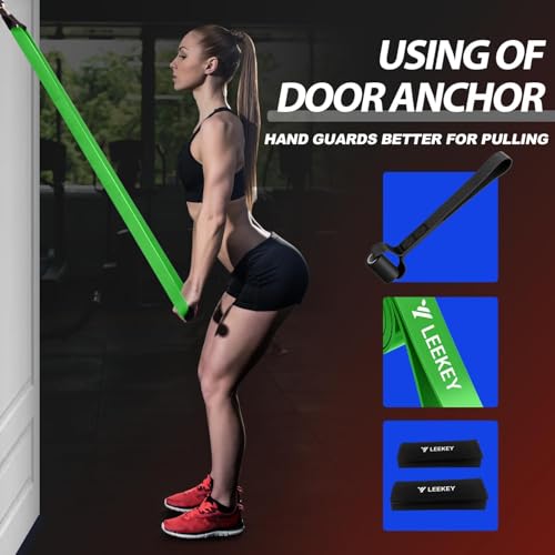 Image of LEEKEY Pull Up Assistance Bands,Muit Levels Resistance Bands for Senior /Adults,Exercise Bands with Door Anchor, Strength Bands for Fitness Training, Physical Therapy,Home Gym Workouts