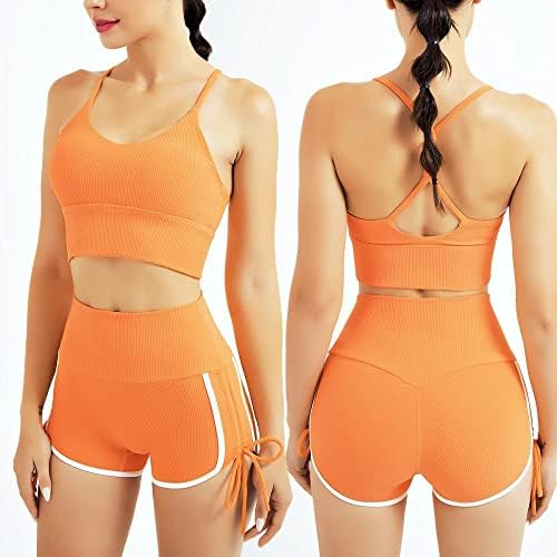 Image of the Yoga Set Women's Tracksuit Workout Female Clothe Women Sportswear Gym Fitness Clothing Running Sport Pant Short(E,Small) 