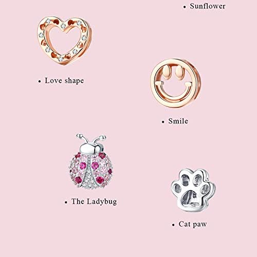 925 Sterling Silver Reflexions Bracelet for Women Mesh Bracelet Clip Beads Safe Chain.Birthday Christmas Charms for Friends Mothers Wife (Ladybug Charms) - Image 9