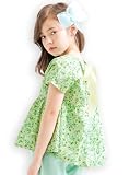 [Bee] ビー 韓国子供服 キッズ 女の子 半袖 半袖Tシャツ リボン tbb02564 100cm ライトイエロー地花柄