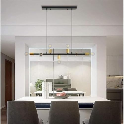 Suspension fer rétro rustique lustre géométrique 7 têtes salon