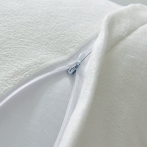 Coiza Body Pillow Cover, Big Plush Shaggy Luxury Ultra Soft Body Pillowcase With Zipper, Throw Body Pillow Cases For Body Pillow (White, 21 * 54") #TOP4