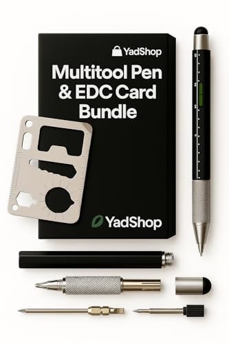Multitool Pen + EDC Card Tool – Compact Everyday Carry (EDC) Gift Set | Pocket-Sized Survival Tool for Men & Women – Writing Pen with Built-In Functions & Slim Wallet Card
