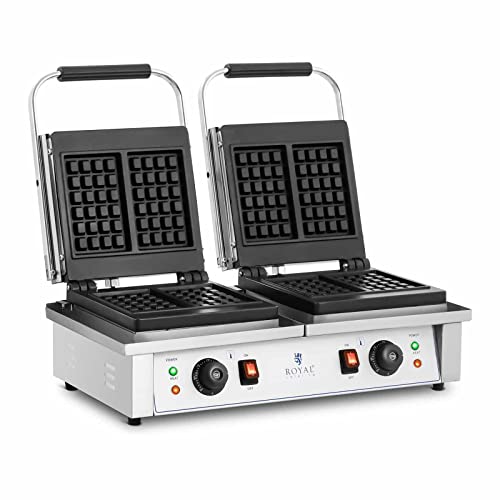 Royal Catering RC-WM201 Doppel-Waffeleisen rechteckig 2 x 2.000 W...