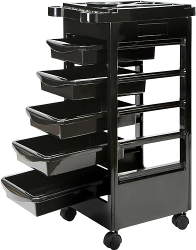 Hairdressing Trolley 5-Drawer Storage Cart with Wheels Professional Salon Organiser