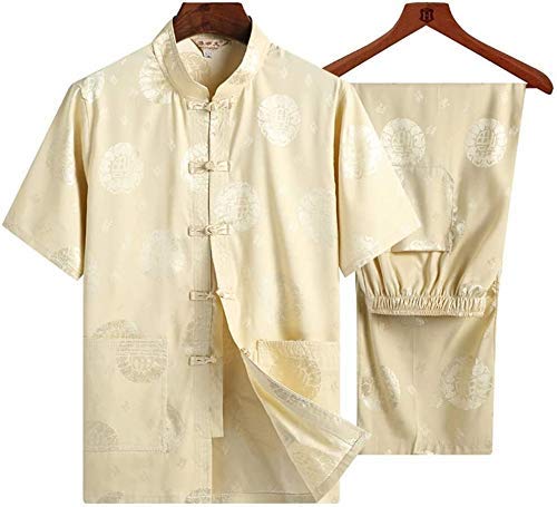 Ropa de Tai Chi para hombre, uniforme ligero de artes marciales, traje tradicional chino de Kung Fu Wushu, Tangzhuang de algodón con pantalones, ideal para práctica y actuaciones