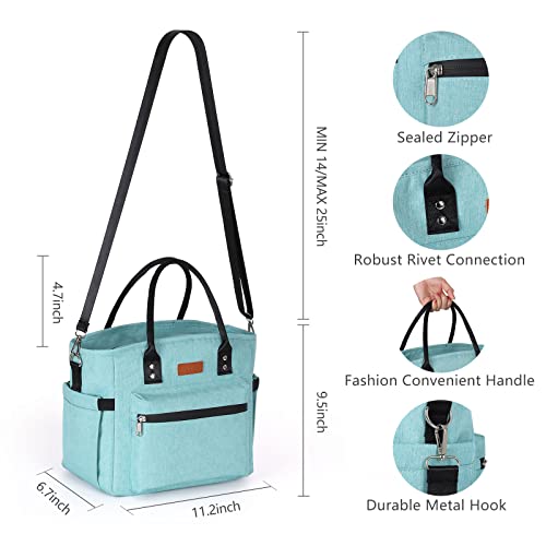Insulated Lunch Bag For Women Men,Adult Lunch Box For Women With Adjustable Shoulder Strap,Portable Large Lunch Tote Bag For Office Work Picnic Beach,Reusable Lunch Cooler Bag #TOP5