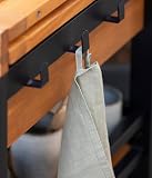 Dehner Servierwagen Liverpool, rollbar, mit Gläserhalterung, 150 x 82 x 52 cm, Aluminium/FSC®-zertifiziertes Akazienholz, schwarz/Natur