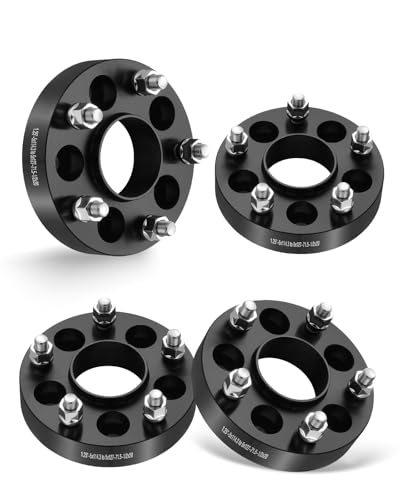EVIL ENERGY 5x4.5 to 5x5.0 Wheel Adapters Compatible with Ford F-Series Mustang 1.25 inch Hub Centric Wheel Spacers 4 pcs 5x114.3 to 5x127 mm with 71.5 Hub Bore 1/2x20 Stud Hubcentric Black