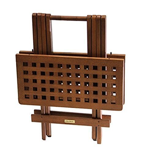 New Expanding Tray Table Eucalyptus Folding Side Table Fully Assembled Easy Storage #TOP4