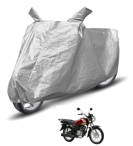 Image of Auto Hub Waterproof Bike Cover Compatible with Yamaha Crux S Dustproof, UV Protection Two Wheeler Bike Crux S Cover - Metallic Silver