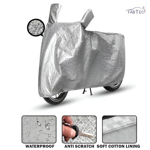 Image of FABTEC Waterproof Scooty Body CoverCompatible with Aeroride Aero, A1 (Silver)