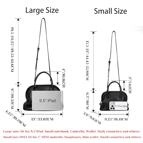 Bolso Satchel de Cuero con Asa Superior y Correa Desmontable para Mujer miniatura 4