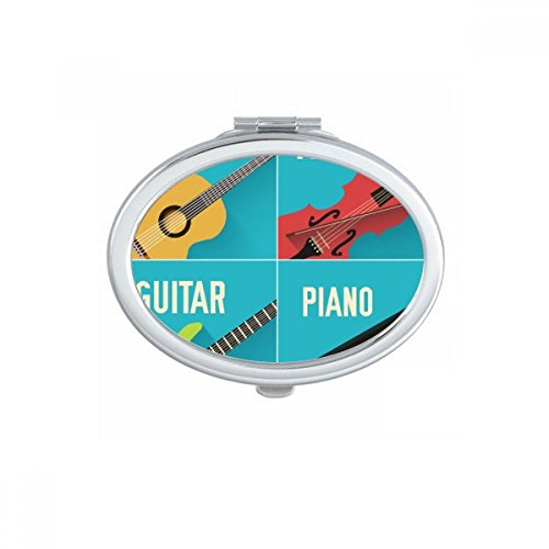Miroir ovale vert guitare portable miroir maquillage compact