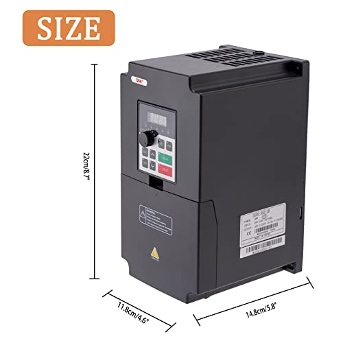 Qnk Vfd Converter Single To 3 Phase Inverter Variable Frequency Drive 4Kw 5.5Hp Cnc Spindle Motor Speed Controller Ac 220V 17A #TOP1