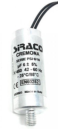 Condensador metálico 6uF 450 V con vástago prefabricado