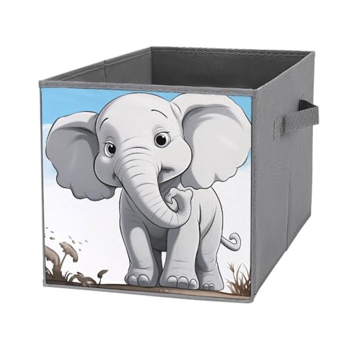 Boîtes de rangement pliables éléphant blanc pour ordonner la chambre bébé