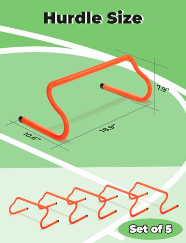 GHB Agility Hurdles 5 Pack Speed Agility Training Hurdles, Detachable Sturdy Hurdles Training Equipment Set with Carry Bag for Kids,Athletes,Soccer,Basketball