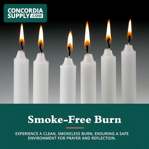 Concordia Supply Church Candles for Candle Light Service Vigil - 4.25" x 1/2" Bulk White Candles for Memorial, Congregational, Shabbat, Wedding, Communion, Baptism & Christmas Ceremonies - Box of 1000