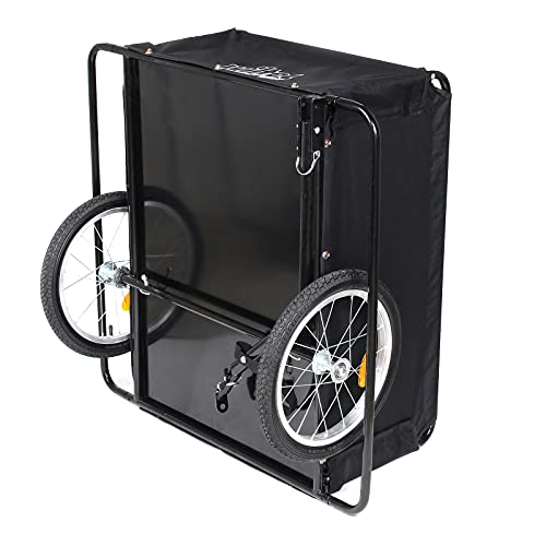 Wiltec Fahrrad Lastenanhänger 139x88x60 cm bis 65 kg, Fahrradanhänger mit Radschutz Rahmen, Deichsel klappbar & Schnellkupplung für Einkäufe, Urlaub, Radtouren