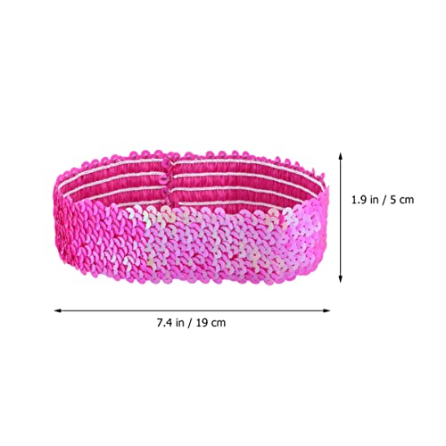 Uonlytech Glitter Sequin Headband Elastic Hairband for Women Girls Sparkly Party Sports Fashion Hair Accessory 7.5 Inch Wide - Image 4