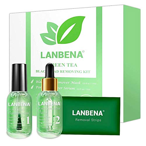Onkessy Blackhead Remover Mask Serum,Green Tea Oil Blackhead Removal Kit ,Blackhead Remover/Shrink Pore Serum with 100PCS Strips,Remover Mask Kit for Pores, Nose, Chins & Face
