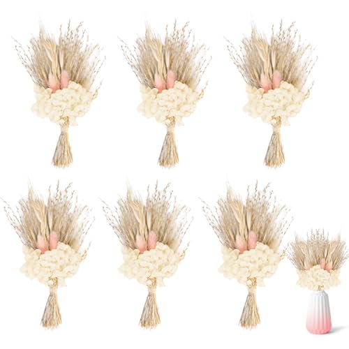 6 Bouquets Mini Bouquet Fleurs Séchées, Petit Fleur Sechees Decoration, Fleurs Séchées Naturelles pour DIY Cadeau, Artisanat, Décorations de Mariage et Fête