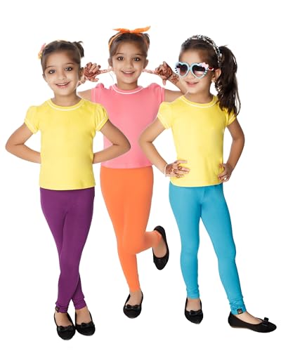 Image of NIK & KNIT Premium Stretchable Plain Leggings for Girls /Kids | Combo Bottom Wear (Top /T-Shirt NOT Included)
