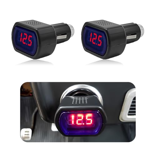 Gasedin 2 PCS Car LED Display Voltmeter, DC 12V 24V Battery Voltage Tester Digital Panel Meter, Electric Voltage Gauge Monitor for Car Truck Motorcycle, Universal Car Accessories