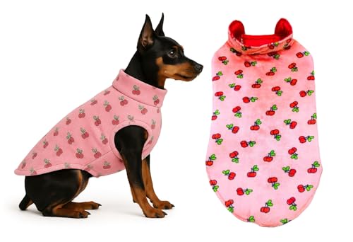 Image of The Pets Company Dog Winter Coat Jacket, Clothes, Windproof, Reversible, Light Weight, Washable, Ultra Warm Thick Fleece Lined Dog Vest for Cold Weather Protection, (Pink Cherry, X - Small - 12 Inch)