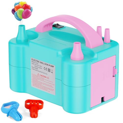 Motorenbau - Electric Air Balloon Pump, Portable Dual Nozzle Electric Balloon Inflator for Party Decoration, 110V 600W Balloon Blower Pump Inflation