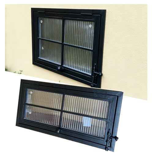 Ventana Empotrada de Guillotina con Vidrio Templado de Acero PVC Marco Inferior con Barra Hidráulica Y Marco Plegable de Aleación de Aluminio Fácil Instalación(W88XH68CM(34.6X26.8”))