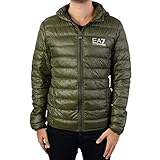 Chaqueta con capucha Ea7 Emporio Armani Chaqueta de plumón con Capucha Train Core Acolchada, Noche Bosque, XL para Hombre