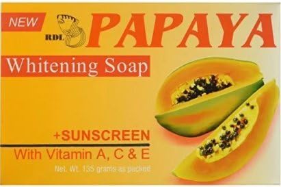 Papaya Whitening Soap With Vitamin A,C,E for Unisex - 135 Gms