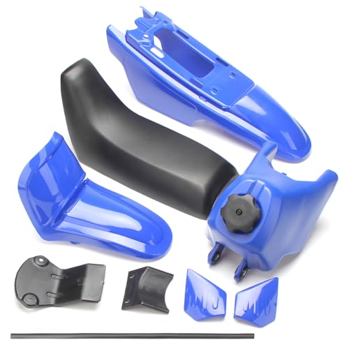 SUNQIAO PW50 Plastic Kit Fender Body Seat Gas Tank for Yamaha PW50 PY50 PeeWee 50 Kid Bikes (Blue)